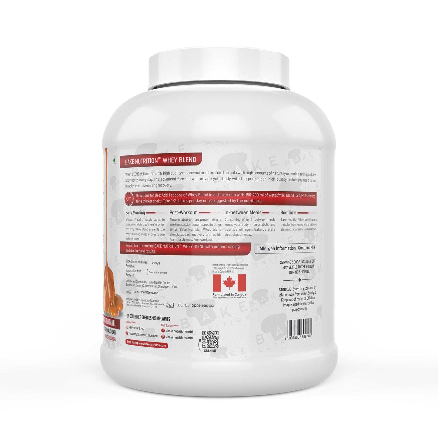 Bake Nutrition Whey Blend Grass Fed Protein