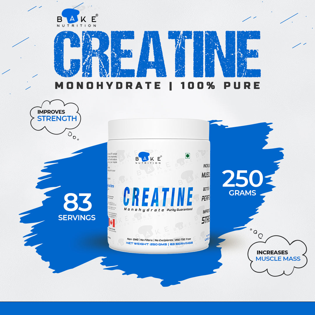 BAKE NUTRITION CREATINE MONOHYDRATE | UNFLAVOURED | ULTRA PURE MICRONIZED | PURITY GUARANTEED