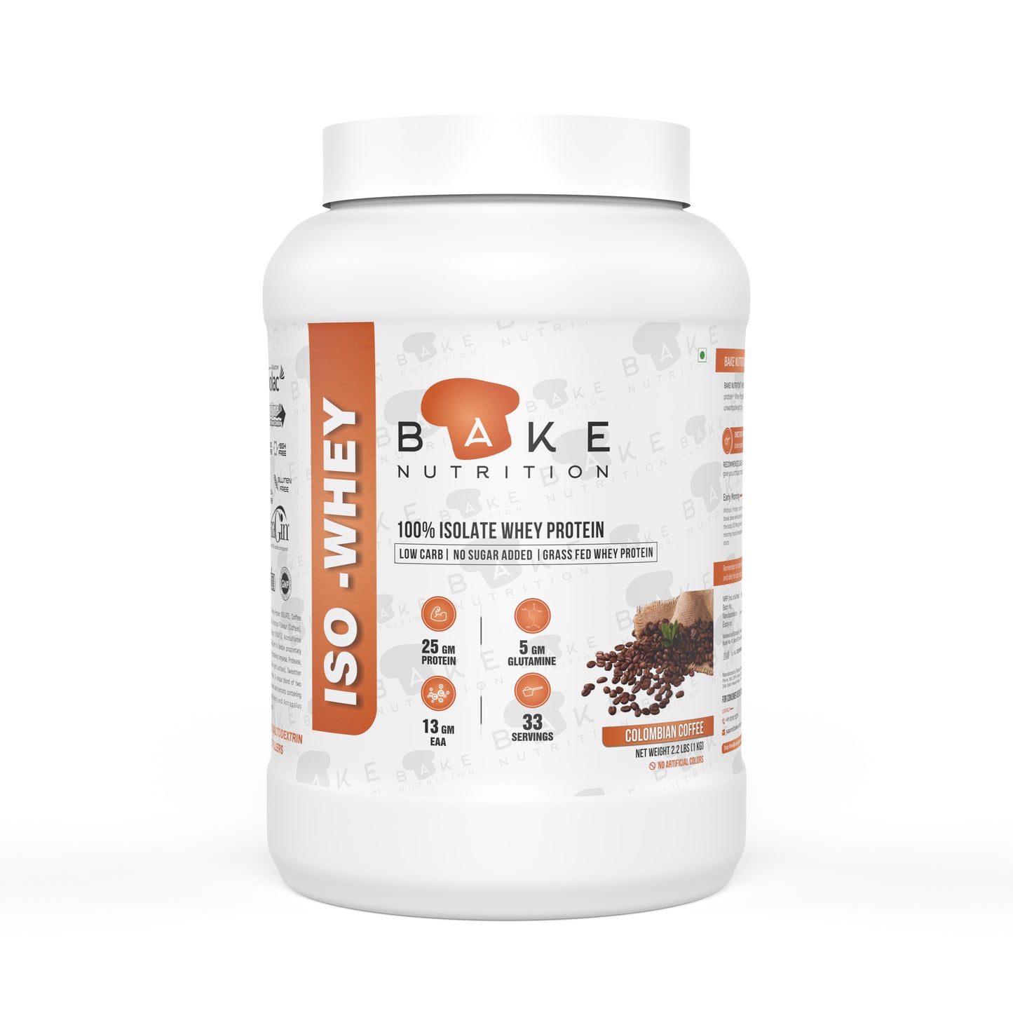 Bake Nutrition 100% Isolate Whey Protein Grass fed Protein