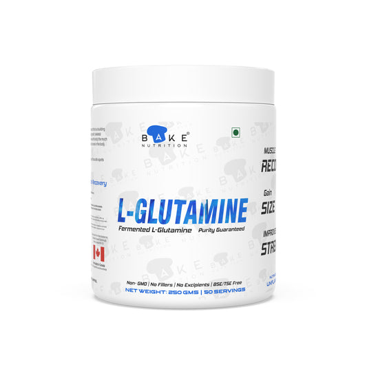 Bake Nutrition 100% Fermented  L- Glutamine (Unflavored) 50 Servings