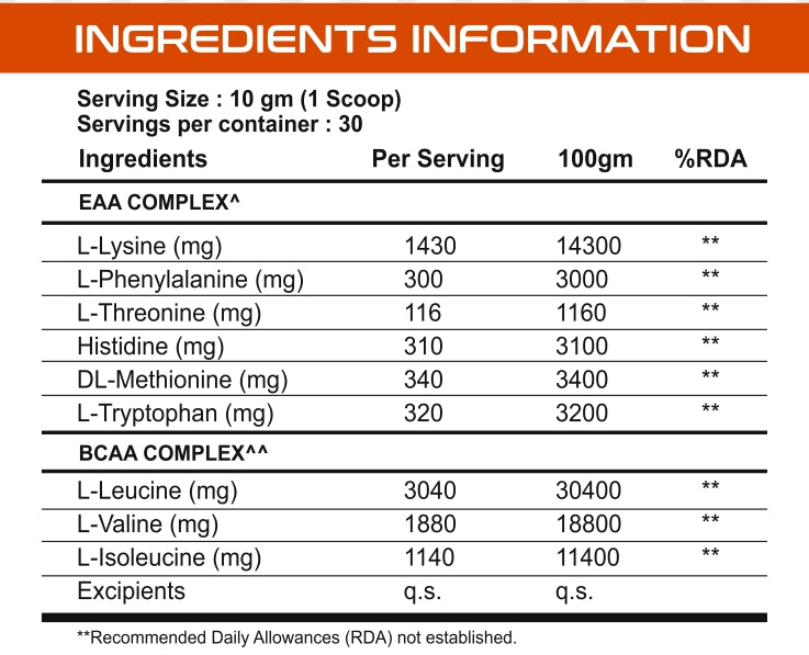 Bake Nutrition EAA (Essential Amino Acids)